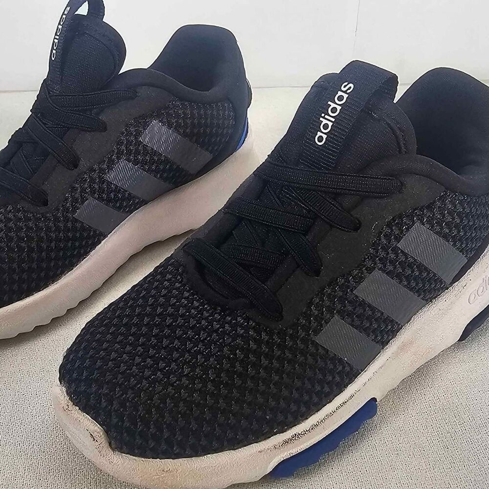 Adidas Promotion Black Lace Up Running Sneaker Shoes Unisex Boys 8K.